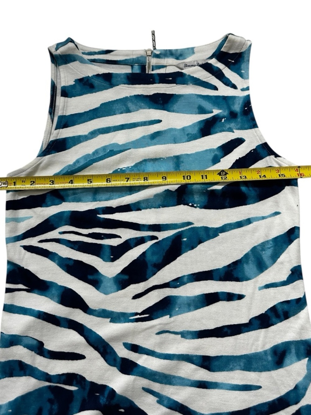 Tommy Bahama Blue & White Zebra-Print Mini Dress - Picture 6 of 7